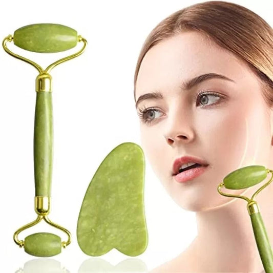 Jade Roller And Gua Sha Stone Anti Aging Natural Stone Jade Roller For Face
